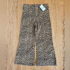 NWT Crewcuts Corduroy Leopard Wide Leg Pants Size 6